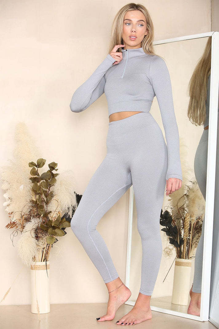 Women's Tracksuit Two Piece Set With Half Zip Detail Gym Loungewear
