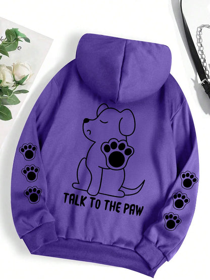 Women's Hoodie Funny Dog Cartoon Printed Hoodie Women's Warm