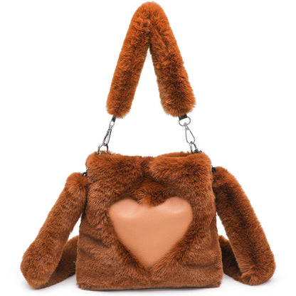 Women's Shoulder Bag-Fluffy Shoulder Bag Top-handle Bag