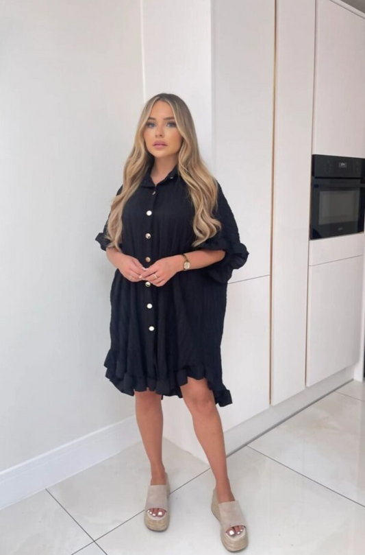 Ladies Pleated Shirt Dress - Elegant Style for Every Occasion