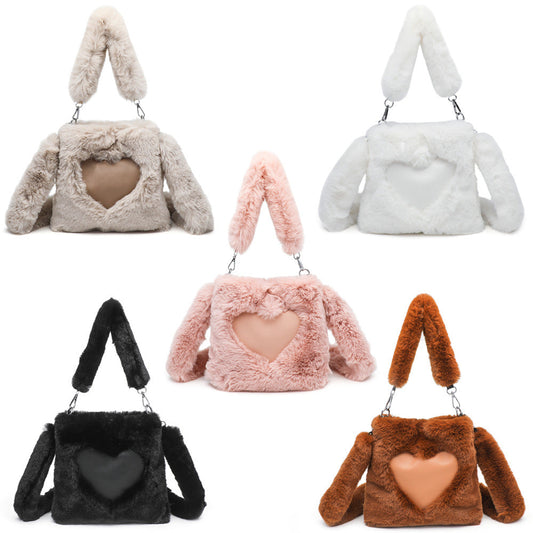 Women's Shoulder Bag-Fluffy Shoulder Bag Top-handle Bag