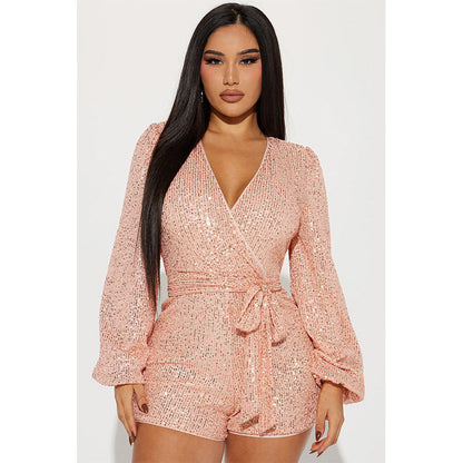 Women's One - piece Sequin Fashion Personalized Women's  Shorts
