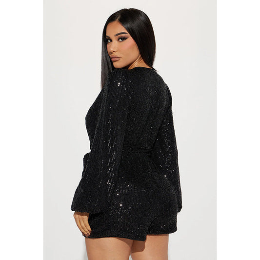 Women's One - piece Sequin Fashion Personalized Women's  Shorts