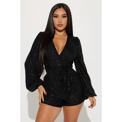 Women's One - piece Sequin Fashion Personalized Women's  Shorts
