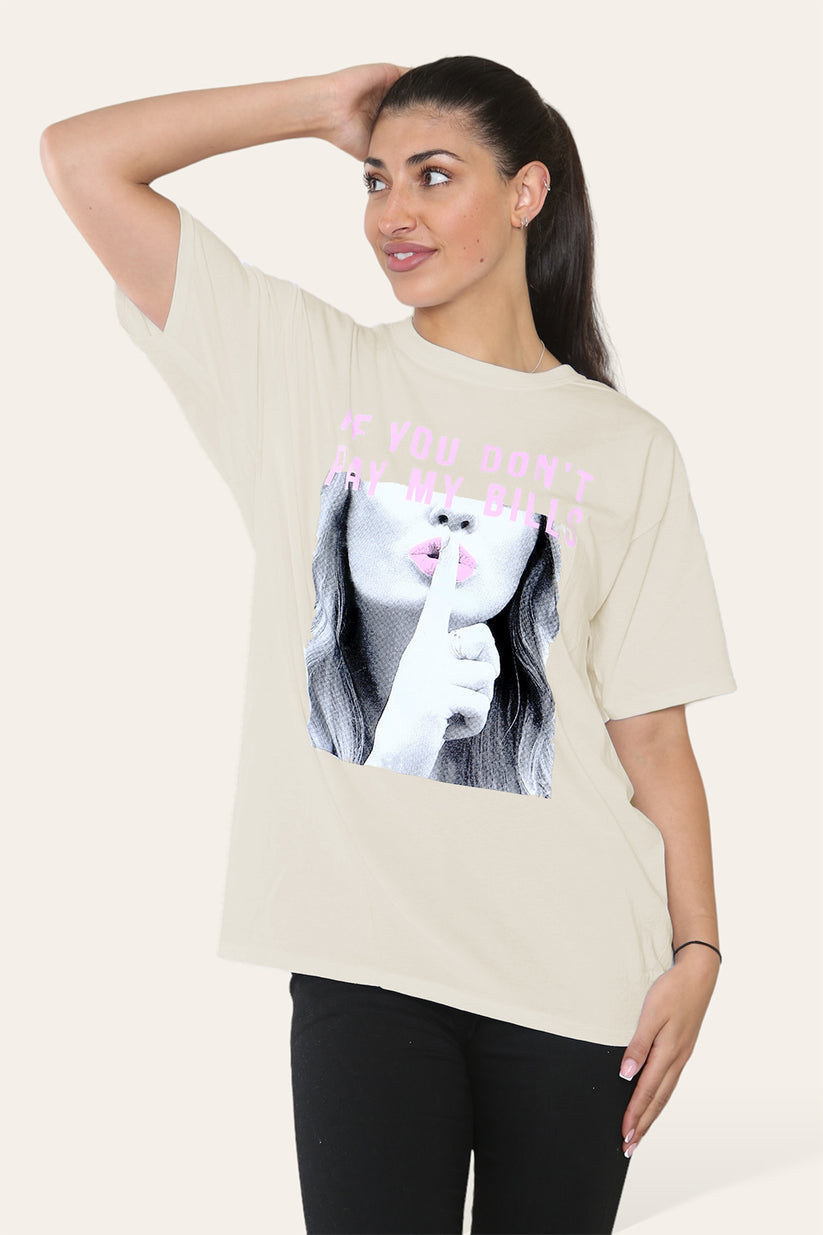 Ladies Printed T-Shirt - Stylish Short Sleeve Top for Every Occasion