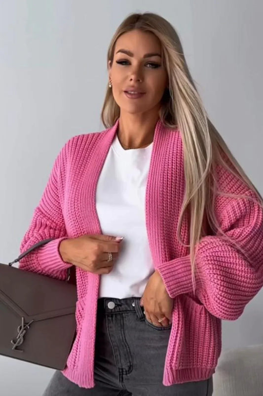 Women's Cardigan ❤️ Crop Balloon Pocket Cardigan for Effortless Style