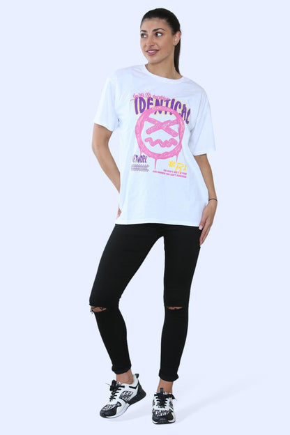 Ladies Printed Short Sleeve T-Shirt - Stylish and Comfortable Casual Wear