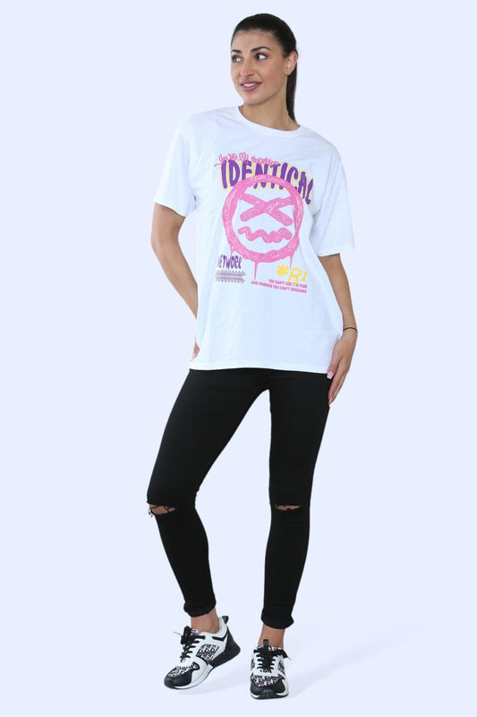 Ladies Printed Short Sleeve T-Shirt - Stylish and Comfortable Casual Wear