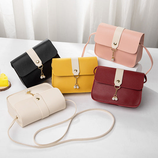 Women's Bag Everyday Joker Contrast Pearl Pendant Small Square