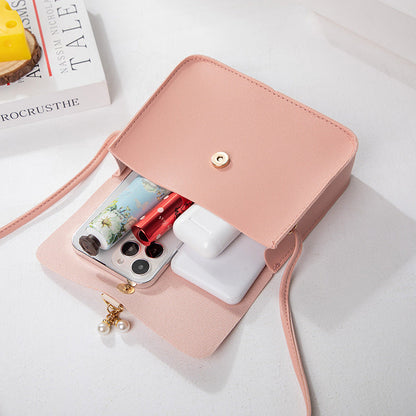 Women's Bag Everyday Joker Contrast Pearl Pendant Small Square