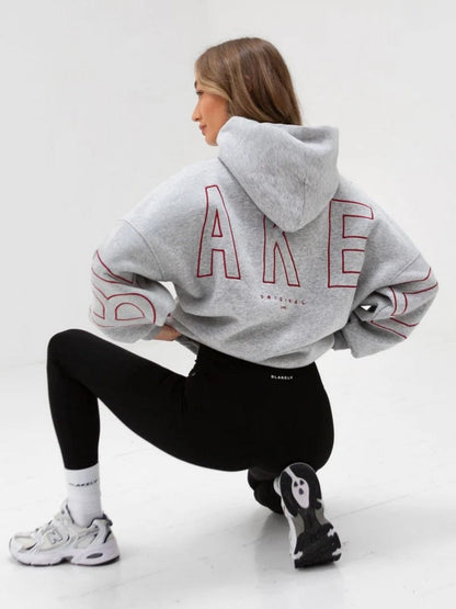 Women's Hoodie Fashionable printed thick versatile long sleeved loose hooded hip-hop hoodie