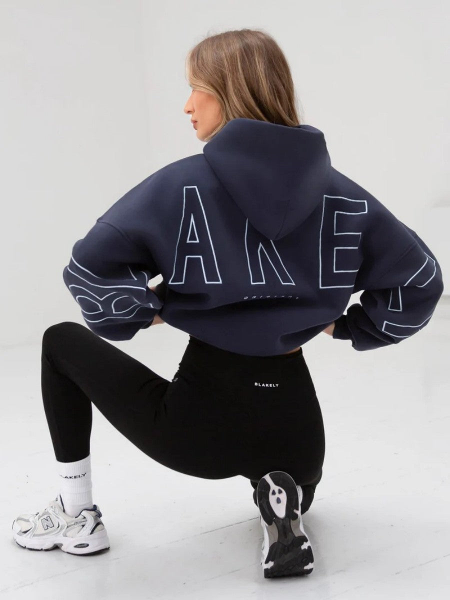 Women's Hoodie Fashionable printed thick versatile long sleeved loose hooded hip-hop hoodie