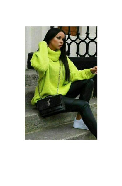 Ladies Fluorescent Polo Jumper - Stylish Knitted Design