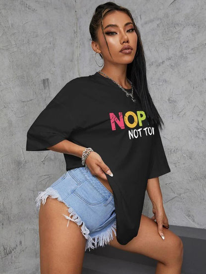 Ladies Oversized Nope Not Today Short Sleeves T-Shirt for Effortless Style in Ladies Oversized T-Shirt Fashion