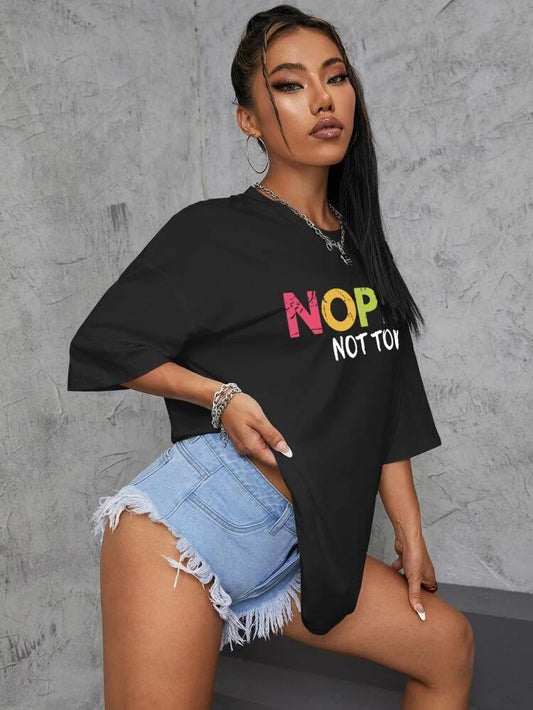 Ladies Oversized Nope Not Today Short Sleeves T-Shirt for Effortless Style in Ladies Oversized T-Shirt Fashion