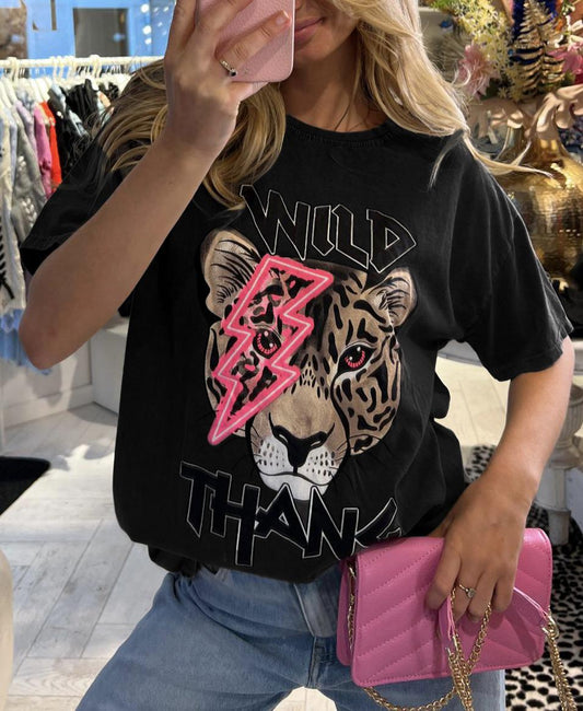 Ladies Oversized Tiger T-Shirt - Wild Thang Short Sleeves Top