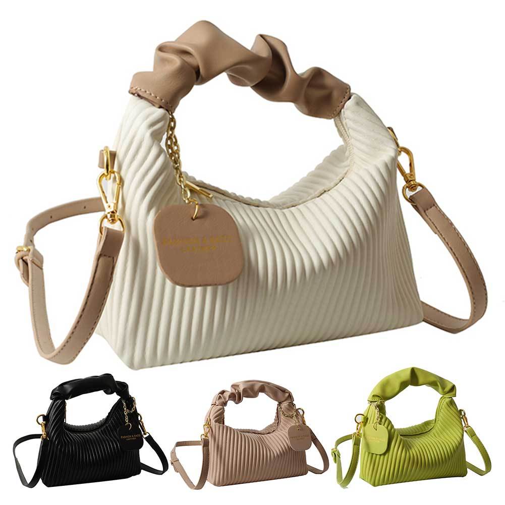 Women's Bag Fashion Crossbody Bag PU Leather Pleated Cloud Small Tote Bags
