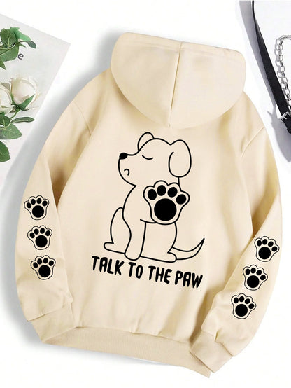 Women's Hoodie Funny Dog Cartoon Printed Hoodie Women's Warm