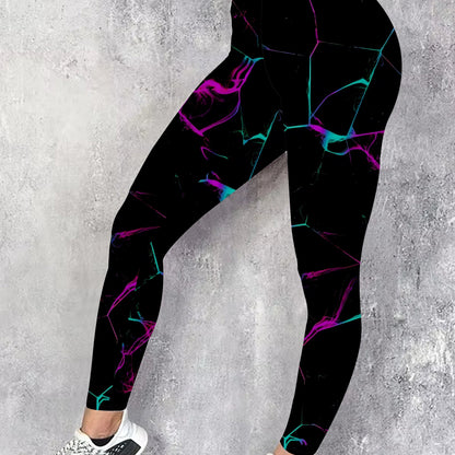 Women's Plus Size Leggings High-Waisted Floral Print Leggings