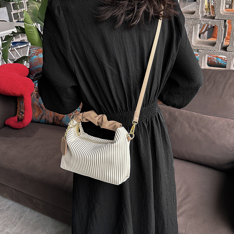 Women's Bag Fashion Crossbody Bag PU Leather Pleated Cloud Small Tote Bags