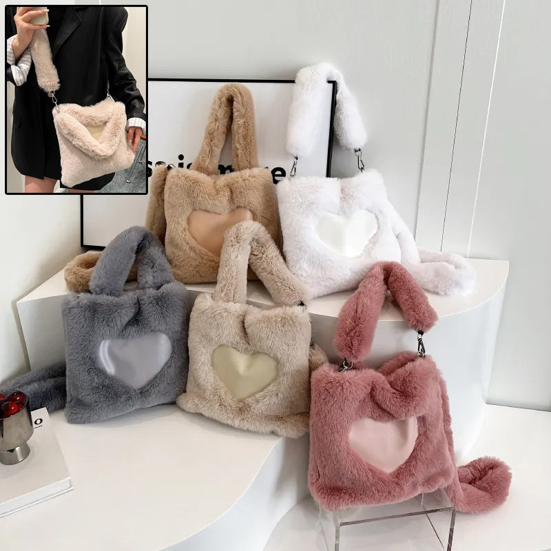 Women's Shoulder Bag-Fluffy Shoulder Bag Top-handle Bag