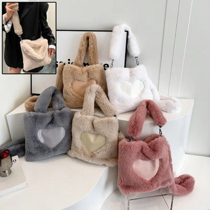 Women's Shoulder Bag-Fluffy Shoulder Bag Top-handle Bag