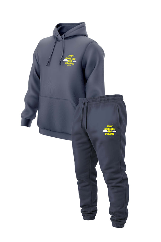 Kids Tracksuit Little Apes Tiny Muscles Big Dreams Tracksuit - Dusty Blue