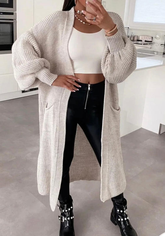 WOMEN'S LONGLINE KNITTED CARDIGAN
