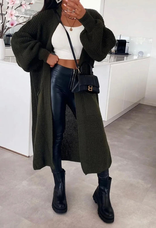 WOMEN'S LONGLINE KNITTED CARDIGAN